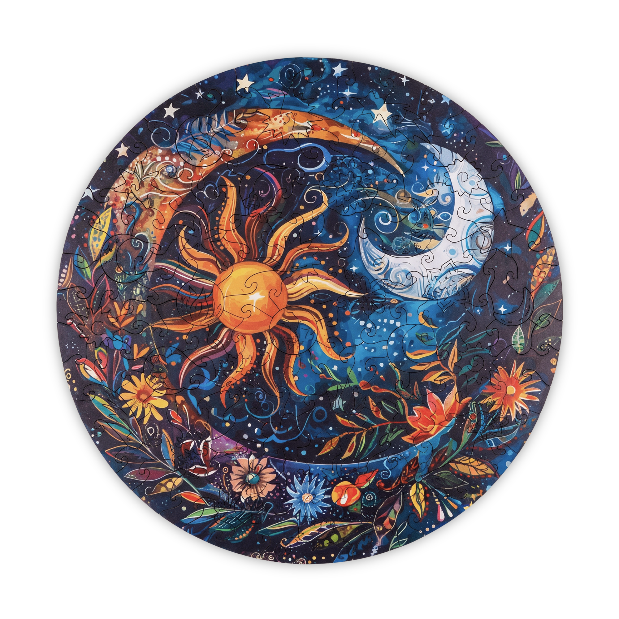 FlowerNight_transparent1 Flower Night Mandala Puzzle - Image 1