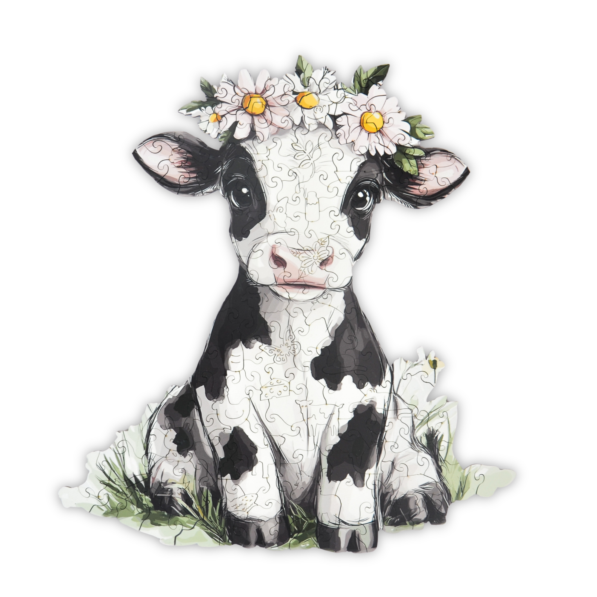 SnugglyCow_transparent1 Knuffelige Koe Puzzel - Afbeelding 1