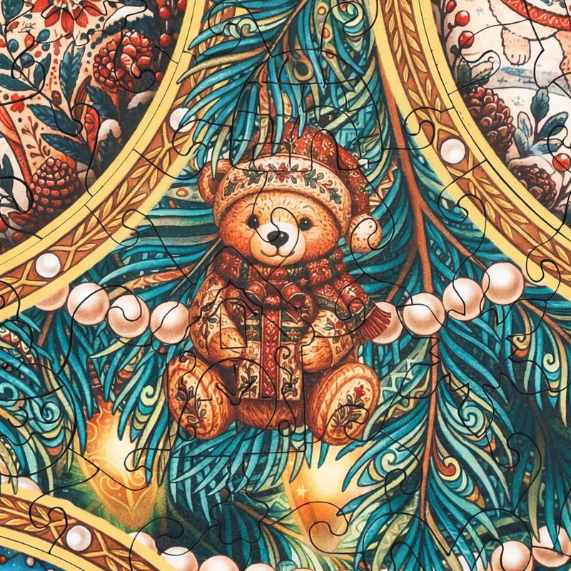 Teddy bear ornament detail