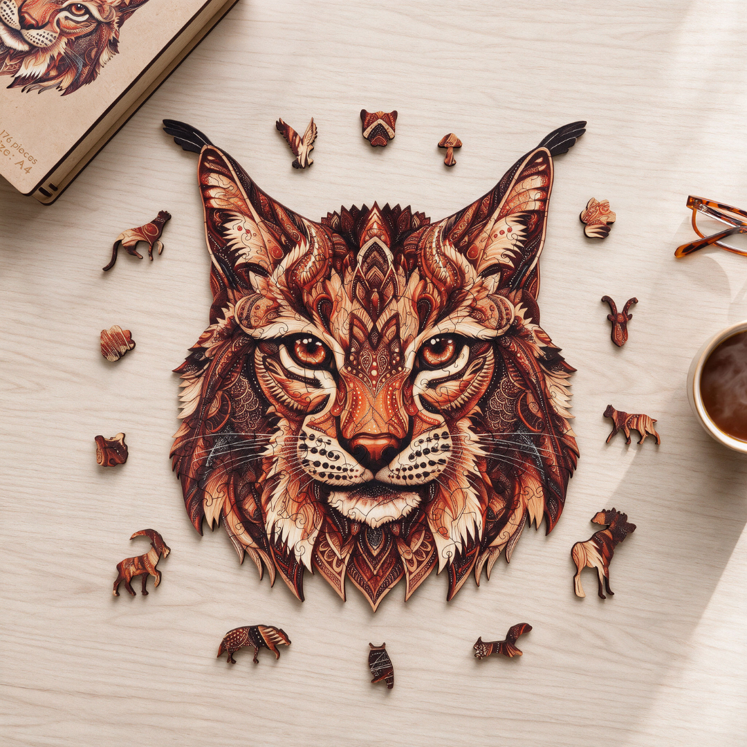 The Adventurous Lynx puzzle on display